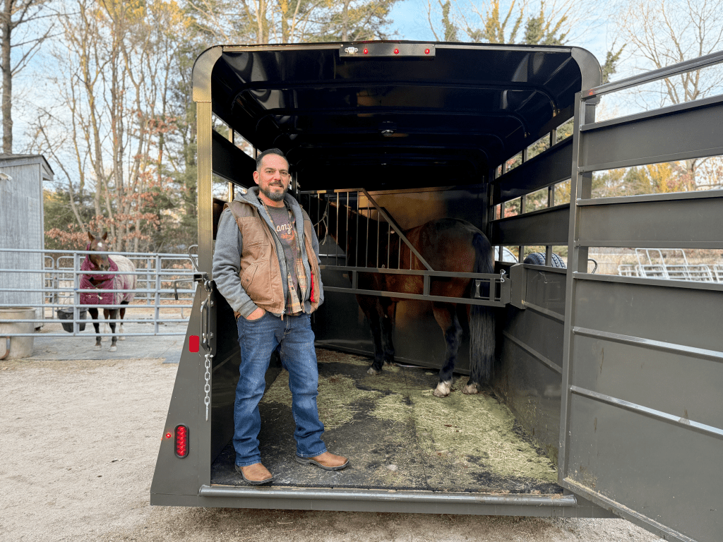 Horse trailer with driver